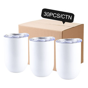 USA Warehouse 12oz Vintage Skinny Straight Sublimation Blanks Wine White Tumbler <b>Eco</b>-Friendly Stainless Steel 6-12 - Product Image 1