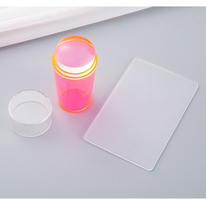 Bộ Dụng Cụ Dập Móng Tay Nghệ Thuật Kiểu Pháp Màu Silicon Bán Chạy Dành Cho Làm Móng Tấm Dập Khuôn Mẫu Sơn Bóng Dụng Cụ Dập Tem Màu Hồng - Product Image 3