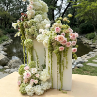 Boules de fleurs en soie blanche et en soie mélangée de luxe en gros – Boules de roses blanches et rose clair pour mariages et rentrée scolaire
