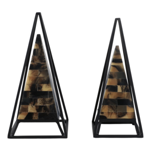 Sculture Decorative a Forma di Piramide in Ferro e Resina per Soggiorno, Ufficio, Bagno, Scaffale e Tavolino da Caffè - Product Image 1