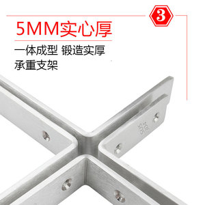 Soporte en forma de L de acero inoxidable 304, soporte de estante resistente de 5 mm de grosor para muebles del hogar - Product Image 1