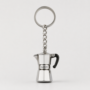 Llavero de cafetera <span class=keywords><strong>Moka</strong></span> mini personalizado al por mayor de alta calidad, estilo cultura del café, decoración para cafeterías y bares, recuerdo, llavero. - Product Image 2