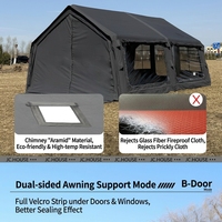 Tente de glamping gonflable Oxford double couche noire 17,2 m, imperméable, en coton, pour le camping en plein air quatre saisons, certifiée CE, directement de l'usine