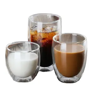 Горячая распродажа, сублимационная стеклянная чашка с ручкой, двойная стенка, высокое боросиликатное стекло, кружка для кофе, кружка для молока, стакан для чая, стакан для ликера