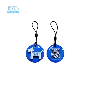 Smart NFC Chip QR Code Track Pet ID Tag Anti-lost Collar Pet Epoxy Tag For Cat Dog Animal