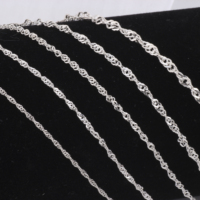 Chaîne de Singapour torsadée en or rempli 14K (1,65 mm) – Collier gourmette anti-ternissement pour la fabrication de bijoux DIY
