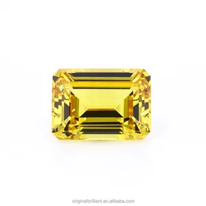 Starsgem Emerald Cut Gemstone Yellow sapphire loose stone for jewelry making