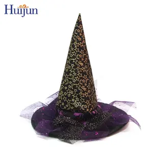 卸売ファラオハロウィンパーティー魔女帽子装飾化粧コスチューム小道具先のとがったトップウィザード帽子