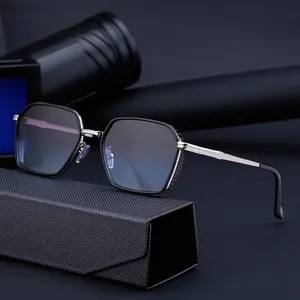 2024 New Fashion PC With Metal Men's Sunglasses Brand Design Sunglasses Outdoor Anti UV Eyewear