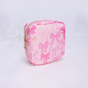 กระเป๋าจัดระเบียบเครื่องสำอางแบบพกพา ทำจากไนลอนกันน้ำ พิมพ์ลายโบว์ได้ตามต้องการ น้ำหนักเบา ใช้ซ้ำได้ เป็นมิตรกับสิ่งแวดล้อม เหมาะสำหรับการเดินทาง - Product Image 2