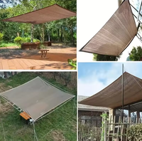 Voile d'ombrage triangulaire ou rectangulaire en HDPE brun, résistante aux UV, pour piscine, patio, jardin, ombrage extérieur