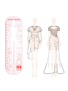 패션 모델 통치자 인간 템플릿 1pc 여자 여자 몸 옷 원피스 디자이너 도구 패션 드로잉 - Product Image 6