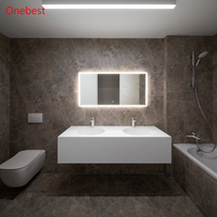 Lavabos doubles modernes en surface solide avec meuble sous-vasque, toilettes, WC, lavabos de salle de bain