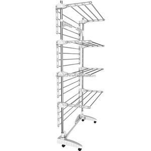 Tour à linge portable et pliable, porte-linge, avec 4 niveaux de rangement, pour sèche-vêtements - Product Image 4