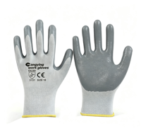 Gants de travail en latex en gros, gants mécaniques enduits de latex gaufré 13 jauges, logo personnalisable, gants de sécurité durables