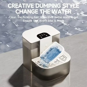 Elecpet Dispensador <span class=keywords><strong>de</strong></span> <span class=keywords><strong>Agua</strong></span> Inteligente <span class=keywords><strong>de</strong></span> 4.5L con Temperatura Constante, Inalámbrico, Temporizador, Renovación <span class=keywords><strong>de</strong></span> <span class=keywords><strong>Agua</strong></span> Programada, Doble Tanque, 3 Velocidades Ajustables, Control Remoto - Product Image 4