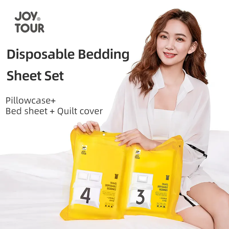 Yeni stil otel yatak örtüsü Set tek kullanımlık su geçirmez dokunmamış kumaş beyaz tek kullanımlık yatak kapakları