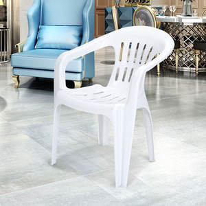 كرسي حديقة بلاستيكي عالي الجودة من البولي بروبيلين، كرسي بلاستيكي رخيص منخفض الظهر، كرسي بذراعين قابل للتكديس - Product Image 6