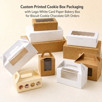 Boîtes à biscuits personnalisées en carton blanc pour les marques de boulangerie, de biscuits et de chocolat avec impression de logo, options de fenêtre et de séparateurs