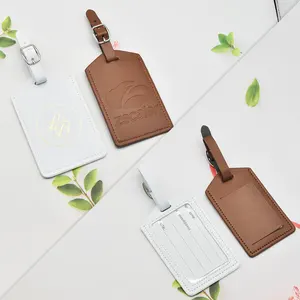Etichette da viaggio in pelle di alta qualità con logo personalizzato in bianco etichetta per bagaglio in silicone regalo promozionale creativo