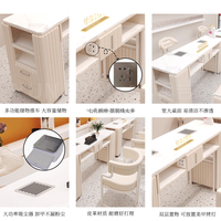 Meubles de salon professionnels, table de manucure en bois sur mesure, chaise, table à ongles en marbre, station pour la décoration de salon de beauté