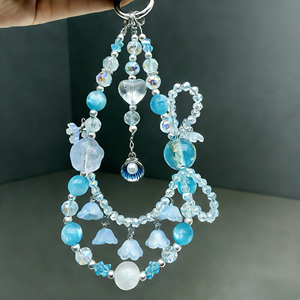 Chaîne de téléphone en perles de luxe légère, pendentif en coquille de <span class=keywords><strong>perle</strong></span>, style tissé, <span class=keywords><strong>cordon</strong></span> de téléphone portable, porte-clés - Product Image 5