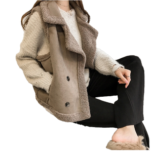 Liu <span class=keywords><strong>Ming</strong></span> Producto popular Moda coreana Chaqueta de invierno Abrigos Chaleco de lana de cordero de imitación sin mangas para mujer Tops Vintage de un solo botón - Product Image 4
