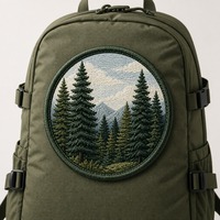 Patch brodé thermocollant Forêt de pin, bordure 3D personnalisée pour équipement de randonnée, prêt à expédier