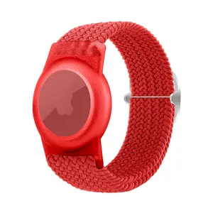 Verstelbare Lengte Ouderen Kinderen Polsband Nylon Band Voor Airtag Tracker Polsband Nylon Band Kids Case Siliconen