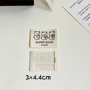 Etiquetas de Tela de Algodón con Estampado de Oso de Dibujos Animados Personalizadas, Etiquetas de Prendas <span class=keywords><strong>para</strong></span> Mascotas con Tinta Suave, <span class=keywords><strong>para</strong></span> Suéteres y <span class=keywords><strong>Ropa</strong></span> - Product Image 6