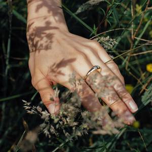 Anelli in Oro 14k con Zaffiro Verde Ovale, Anelli <span class=keywords><strong>Solitario</strong></span> di Design alla Moda, Gioielli Impermeabili in Argento Sterling 925 - Product Image 3