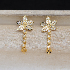 Ensemble de pendentif en forme de fleur en argent S925, anneau de tête et boucles d'oreilles, accessoires de bijoux DIY pour femmes avec plateau vide, tendance 1383 - Product Image 2