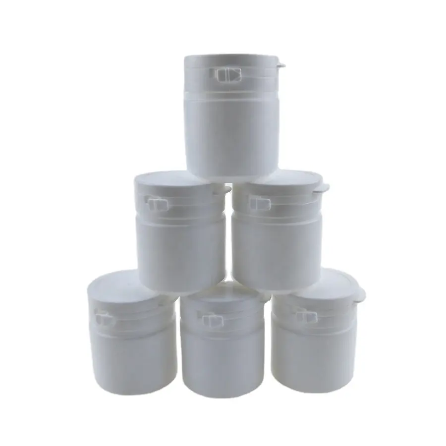 Hdpe plastic materiaal kauwgom jar 30cc 50cc 80cc 100cc plastic farmaceutische fles met pull ring cap Rongyuan