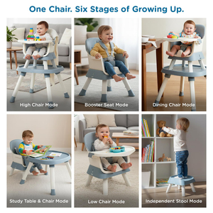 Silla Alta para Bebés con Bandeja Extraíble, Diseño Moderno, Ajustable para Cocina y Sala de Estar, Silla de Madera para Bebés - Product Image 6