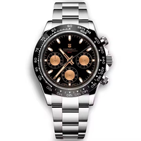 39mm Herren Luxus Saphirglas Seiko VK63 Uhrwerk Benutzerdefiniertes Logo Steriles Logo Uhr Speed Chronograph Quarz Datum Tona Uhr
