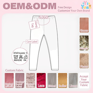 Leggings longs personnalisables pour filles, taille élastique, coupe ajustée, pantalon de tous les jours, possibilité d'impression personnalisée, couleur et logo pour les petites filles - Product Image 2