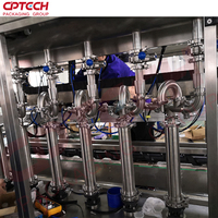 Remplisseuse linéaire liquide entièrement automatique de haute précision pour les bouteilles de boissons et de lave-vaisselle, machine de remplissage à piston en acier inoxydable 316L 6