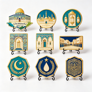 Placa de Resina 3D al por Mayor, Placa Islámica con Diseño de la Cúpula de la Roca, Eid Mubarak, Decoración de Lugares Emblemáticos de Oriente Medio, Recuerdo Personalizado para Mesa - Product Image 1