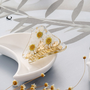 Pince à <span class=keywords><strong>cheveux</strong></span> haut de gamme pour femmes nouvelle fleur véritable à la main séchée goutte à goutte colle couleur éternelle ne se décolore pas bricolage couronnes couronnes mariage - Product Image 3