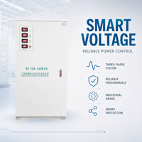 Stabilisateur de tension triphasé à économie d'énergie 120 kVA 380 V, conditionneur de puissance automatique avec un rendement de 0,97 pour l'industrie