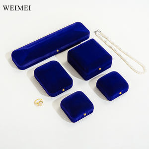 WEIMEI Blue Suede LED Rectangle Jewelry Packaging <b>Box</b> Stylish Rectangle <b>Bracelet</b> Pendant <b>Box</b> for Fashionable Jewelry Display - Product Image 4