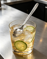 Cuillère à bar longue en acier inoxydable poli miroir, durable, légère et créative, pour mélanger les boissons et la glace