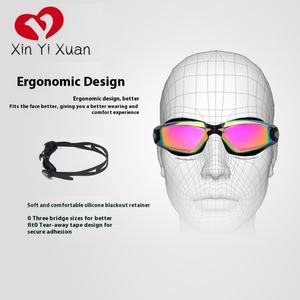 Gafas de Natación de Silicona Electrochapadas de Alta Definición, Impermeables, Antivaho, Modelo XF500, para Adultos, Hombres, Éxito de Ventas Transfronterizo - Product Image 4