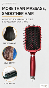 Cepillo de aire de tres colores con dientes de silicona y mango de plástico para uso doméstico, cepillo de masaje para alisar el cabello para mujeres. - Product Image 4