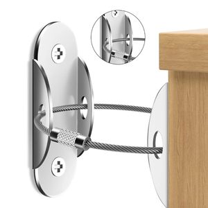 Sangles de fixation modernes en métal pliables pour meubles, kits d'ancrage anti-renversement pour la sécurité des bébés, sécurisés, réglables, durables, écologiques SSR-2 - Product Image 4