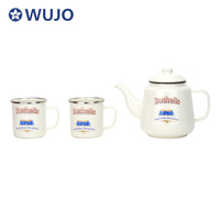 Tasse à café en émail Vintage, Souvenir, service émaillé, tasse, théière, ensemble bouilloire