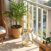 Porte-chaussures rotatif rond en métal à 3/4 niveaux personnalisable pour séchage de chaussures, idéal pour balcon et buanderie