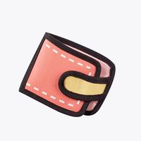 Dompet wanita model 2d logo kustom dompet desain pola kartun dompet wanita perempuan kanvas tahan aus untuk penggunaan sehari-hari