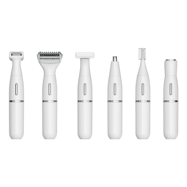 6-in-1 Rotating Disc Multifunctional Rechargeable Hair Electric Shaver for Women Eyebrow Trimmer Nose Hair Root Gift Box