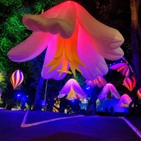 Fleur gonflable géante personnalisée de 4 m/13,12 pi avec éclairage LED, décoration gonflable Alice au pays des merveilles en Oxford